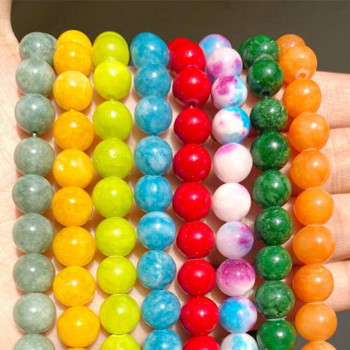 Natural Round Jades Stone Beads for Jewelry Making DIY Charm Bracelets Necklaces Accessories 4-12mm Loose Minerals Beads 15inch