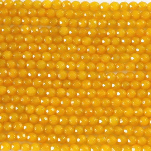 Natural stone 3 color dyed chalcedony jades faceted round fashion women yellow green red 4 6 8 10 12mm jewelry making 15inch B04