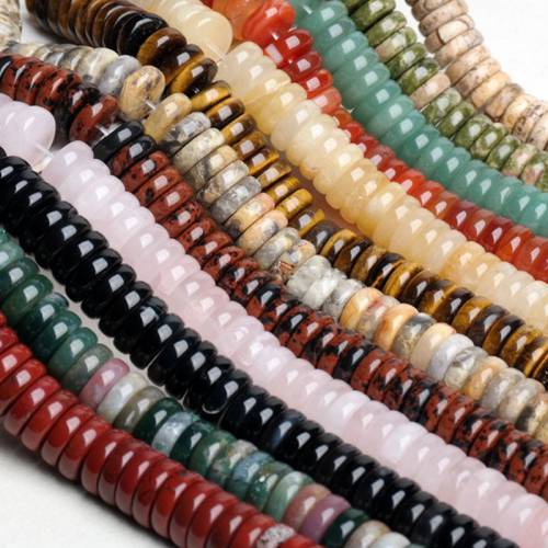 Natural Stone Beads Heishi Spacer Beads For Jewelry Making Tiger Eye Agates Jaspers Jades Howlite 12x4mm DIY Accessorries