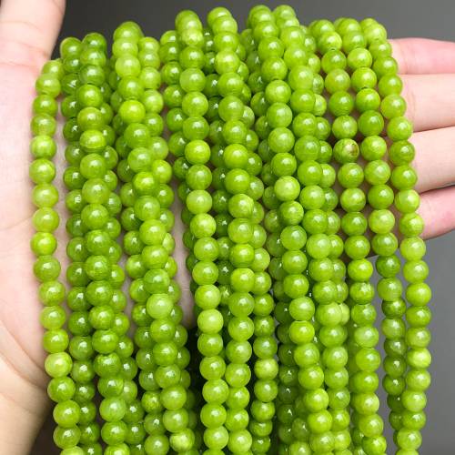 Natural Stone Beads Lemon Green Jades Round Loose Spacer Beads For Jewelry Making DIY Bracelets Necklace 15‘‘Strand 6/8/10mm