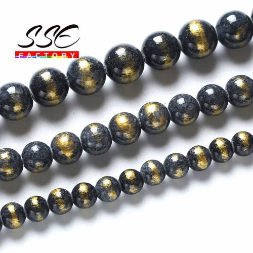 Natural Stone Black Lapis Lazuli Jades Beads Round Loose Spacer Beads for Jewelry Making Diy Bracelet Accessories 15 4 6 8 10mm