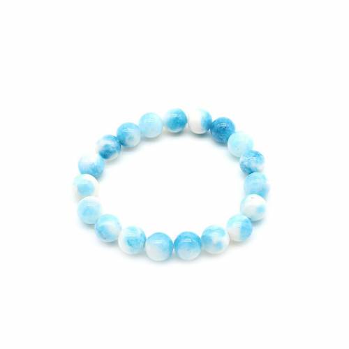Natural Stone Fashion Green Blue White Red Persian Jades Beads Bracelet Beaded Energy Bracelet for Women Men Yoga Jewelry Gifts