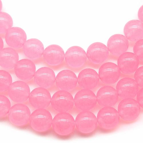 Natural Stone Light Pink Jades Chalcedony Beads Round Loose Beads For Jewelry Making DIY Bracelet Necklace 15Strand 6 8 10 12mm