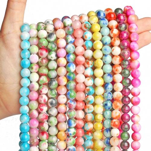 Natural Stone Tourmaline Persian Jades Beads Round Loose For Jewelry Making Needlework Diy Bracelet Necklace Charm 4 6 8 10 12mm
