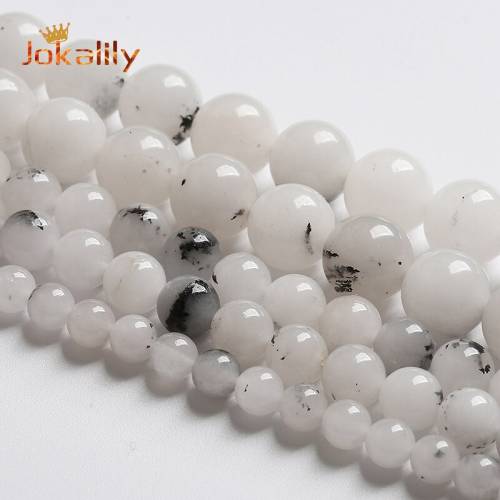 Natural White Jades Stone Beads For Jewelry Making Round Loose Beads DIY Bracelets Necklaces Accessorie 4 6 8 10 12mm 15 Strand
