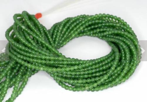 New Arriver Jades Beads Jewellery - 3mm Green Jades Gem-stones Loose Beads One Full Strand - Free Shipping