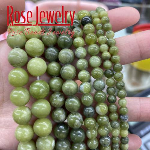 New Chinese Jades Chalcedony Beads Natural Green Stone Beads For Jewelry Making DIY Bracelet Necklace 4/6/8/10/12 mm Strand 15‘‘