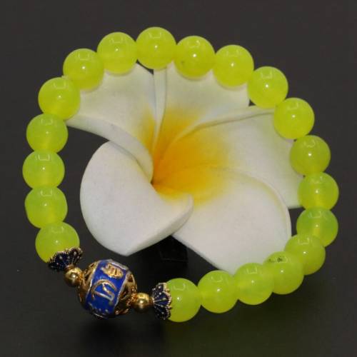 New fashion wholesale price 8mm round lemon jades chalcedony beads stone bracelets for wedding party gifts jewelry 75inch B2700