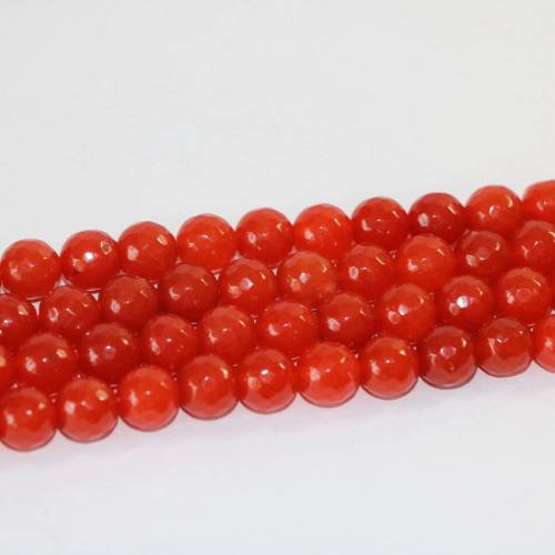 Orange Red natural stone dyed jades chalcedony 4mm 6mm 8mm 10mm 12mm hot sell faceted round diy Beads 15 inches B17