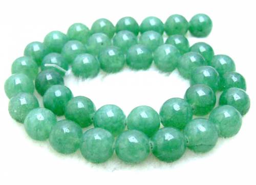 Qingmos 10mm Round Natural Light Green Jades Loose Beads for Jewelry Making DIY Bracelet Necklace Earring 15 Stone Strands 516