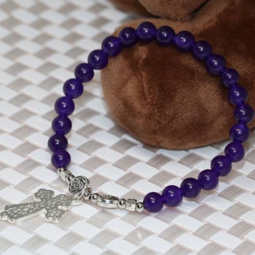 Romantic unique design natural purple jades stone chalcedony 6mm round beads elastic strand bracelet women jewelry 75inch B1969