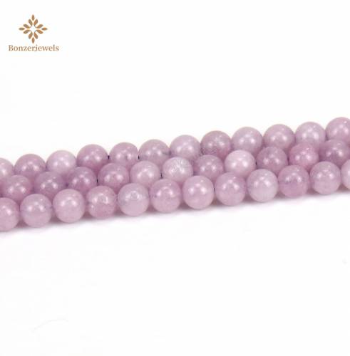 Smooth Light Purple Jades Natural Stone Beads DIY Bracelet Necklace Needlework Beads For Jewelry Making 6 8 10 12MM 15inches