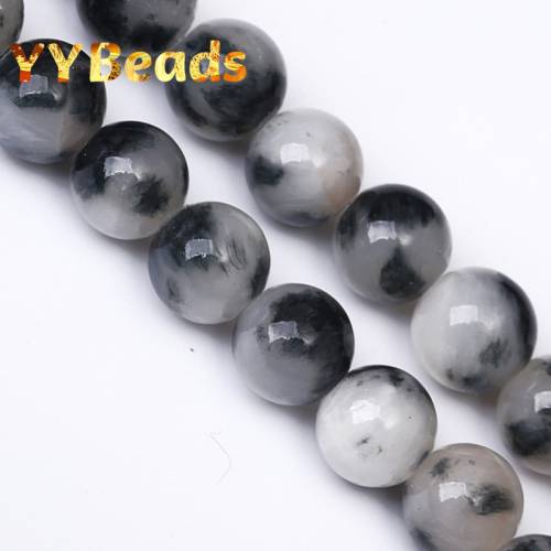 Top Quality Natural Black White Persian Jades Stone Beads 6-12mm Loose Charm Beads For Jewelry Making DIY Bracelets Accessories