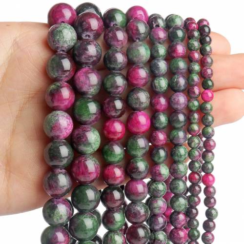 Tourmaline Persian Jades Natural Stone Beads for Jewelry Making Loose Spacer Round Beads Diy Necklace Bracelet 4/6/8/10/12mm
