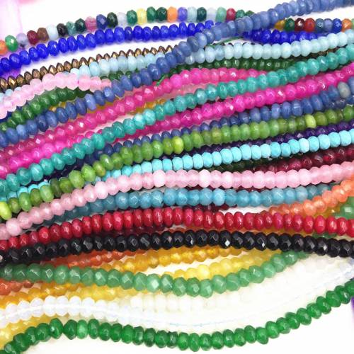 Wholesale Gem beads 2x4mm Natural Stone Abacus Faceted Chalcedony Loose Beads For DIY Jewelry Making Jades Findings 14inch A148