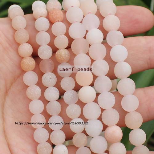 Wholesale Light Pink Aventurine Jades Stone Natural Loose Spacer Round Beads 15‘‘/ Strand 4-10MM Pick Size For Jewelry Making