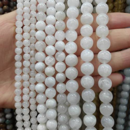 Wholesale Natural Stone Beads Frost White Jades Beads DIY Hand Made Fine Jewelry Accessory GEM Stone Beads