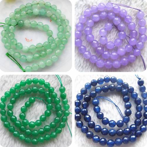 Wholesale Price Multicolor 6mm Natural Stone chalcedony jades Beads Faceted Round Dyed Loose Diy Jewelry Findings 15inch GE633