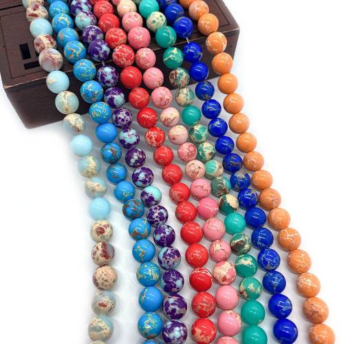1 Strand Imperial Jasper Natural Semi-precious Stone Loose Beads Strand 6mm 8mm 10mm DIY for Making Necklace Bracelets 12Colors