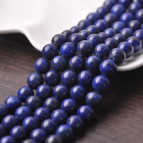 4mm 6mm 8mm 10mm 12mm Round Natural Lapis Lazuli Stone Loose Beads Lot For Jewelry Making DIY Crafts Findings