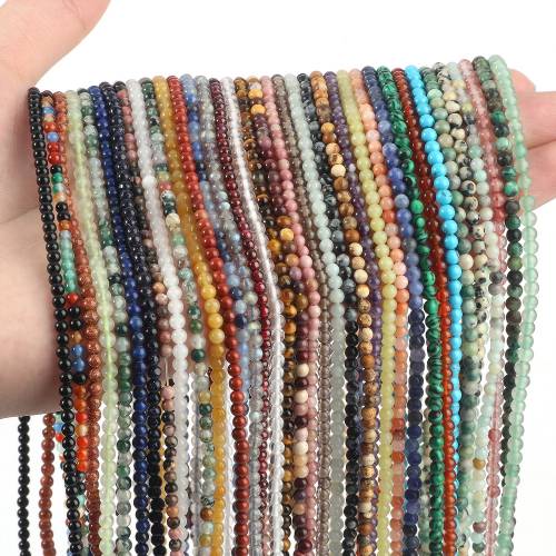 2 3 4mm Natural Stone Tiny Beads Lapis Lazuli Howlite Tiger Eye Malachite Aventurine Stone Beads For Waist Beads Chain Making