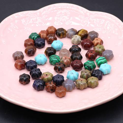 7Pcs Random Natural Stone Beads Pendant Malachite/Unakite Isolation Beads Jewelry For Jewelry Making DIY Necklace Accessory