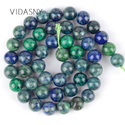 Natural Lapis Lazuli Malachite Stone Beads For Needlework Jewelry Making 4mm-12mm Loose Beads Diy Necklace Bracelet 15inch