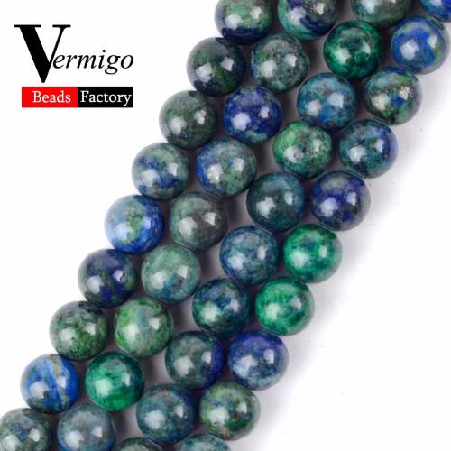 Natural Lapis Lazuli Malachite Stone Beads For Needlework Jewelry Making Diy Spacer Beads Bracelet Necklace 4 6 8 10 12mm Perles