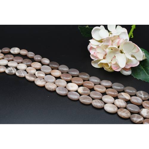 17x22mm AAAAAA Wholesale natural orange moonstone Oval loose beads stone for jewelry making 15 free delivery