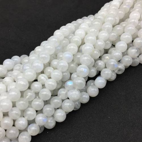 AAA Natural Moonstone Bead Moon Stone Round Smooth Beads Shinning with Blue Light No Plastic No Glass To Making Jewelry