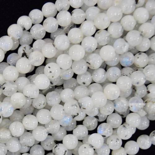 Genuine Natural Blue Flash Moonstone Beads - Strong Flash Moon stone Beads Round Shape 6mm 8mm 10mm - 1of 15strand for jewelry