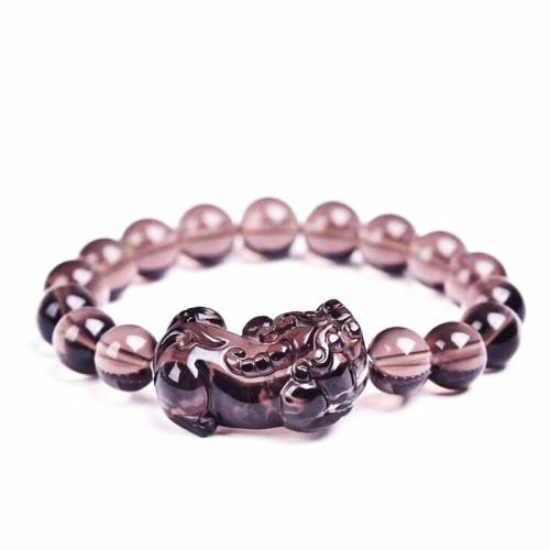 Ice Obsidian Pixiu Bracelet Beads Wristband Handmade Natural Stone Wealth and Good Luck Men Women Unisex Chinese Feng Shui