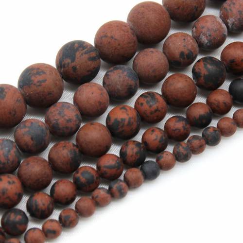 Natural Mineral Beads Matte Mahagony Obsidian Stone Round Loose Beads For Jewelry Making Diy Bracelets Accessories 4/6/8/10/12mm