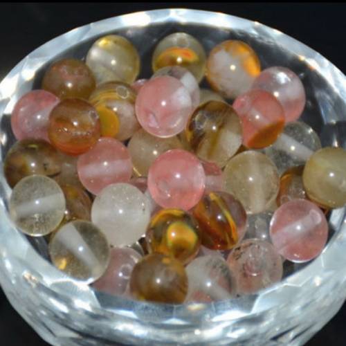 Colorful Cherry Quartz Loose Beads 4 6 8 10 MM Pick Size for Jewelry Making