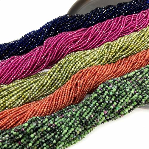 Multicolor Faceted Natural Stone Beads 2mm 3mm Small Quartz Crystal Loose Beads DIY Jewelry Making Accessries Wholesale