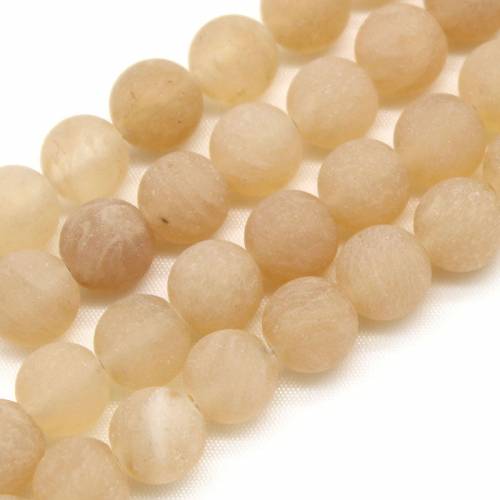 Natural Stone Matte Citrines Quartz Loose Round Spacer Beads 4/6/8/10/12mm Pick Size for Jewelry DIY 15 Making Accessories