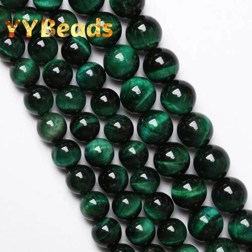 5A Natural Green Tiger Eye Beads Round Loose Stone Beads For Jewelry Making Bracelets Necklaces Accessories 15 4 6 8 10 12 14mm