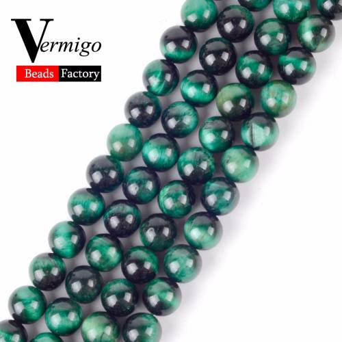 6 8 10 mm Green Tiger Eye Round Beads Natural Stone Loose Beads For Jewelry Making Diy Bracelet Necklace 15Fashion Jewellery
