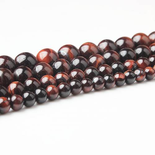 LanLi 4/6/8/10/12mm fashion Natural jewelry Red Tiger Eye stones scattered beads DIY Bracelet neckace Accessories make