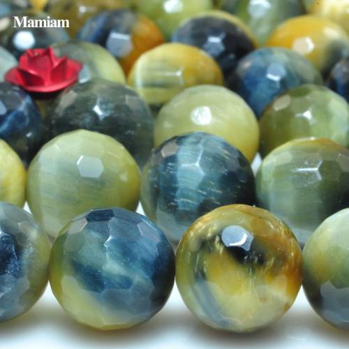Mamiam Natural A Mixed Tiger Eye Faceted Round Beads 8mm 10mm Loose Stone Diy Bracelet Necklace Jewelry Making Gift Design