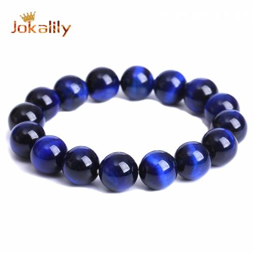 Natural Blue Lapis Tiger Eye Stone Beads Bracelets Yoga Stone Bracelets for Jewelry Making Men Women Elastic Rope Needlework