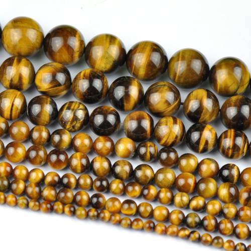 Natural Stone Beads Yellow Tiger Eye Beads For DIY Charm bracelet Jewelry Making 155 Pick Size: 4 6 8 10 12 14mm