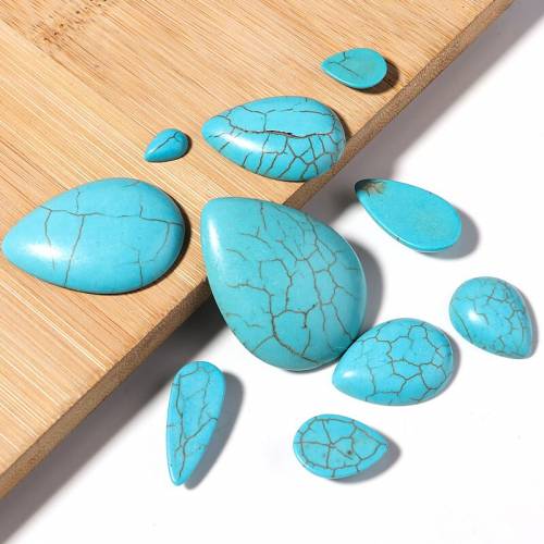 10pcs/Lot Waterdrop Shape Natural Stone Turquoises Cabochons Beads Flatback Scrapbooking Domes Cabochon Cameo for Jewelry Making