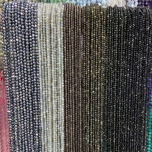 2mm 3mm Faceted Natural Stone Beads Black Spinels Labradorite White Howlite Turquoises Loose Beads DIY Jewelry Making Supplies