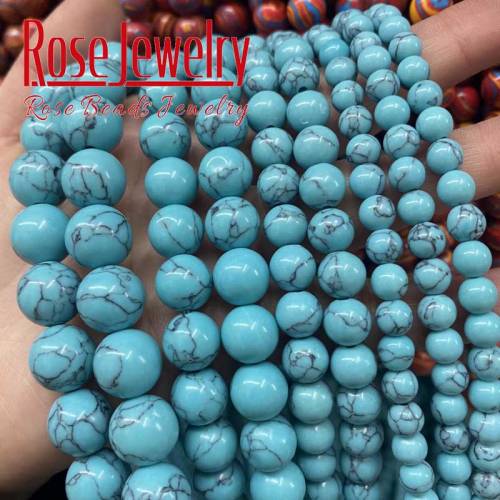 4/6/8/10/12mm Natural White Howlite Turquoises Stone Beads Round Loose Beads For Bracelet Jewellery Making DIY Accessories 15‘‘
