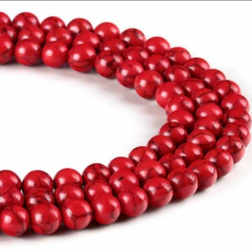 Natural Beads Loose Spacer Red Turquoise Bead for Jewelry Making