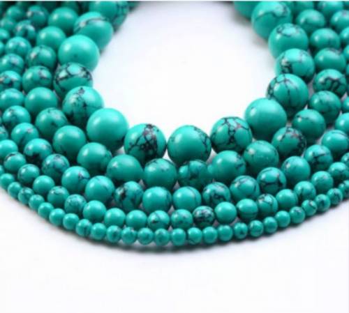 Natural Round Green Turquoise Loose Bead 4/6/8/10mm for DIY Jewelry Making Bracelet Accessories