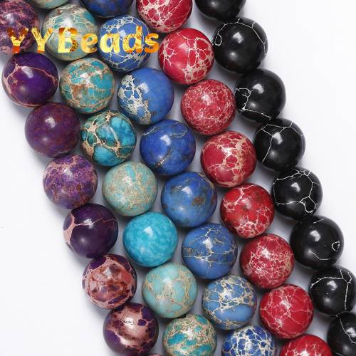 Natural Stone Sediment Turquoises Stone Beads Imperial Jaspers Round Loose Charm Beads For Jewelry Making 4-12mm Various Colors