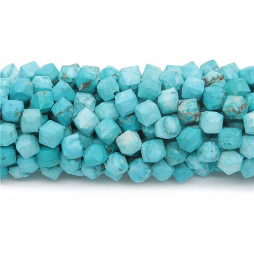 Natural Turquoise Stone Beads Faceted Cube 6x6mm Gemstone Semiprecious Jewelry Making Findings For DIY Bracelet Earrings