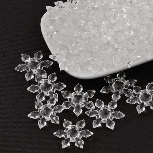 NBEADS Faceted Snowflake Transparent Acrylic Beads Clear for Jewelry Making 195PCS 500g